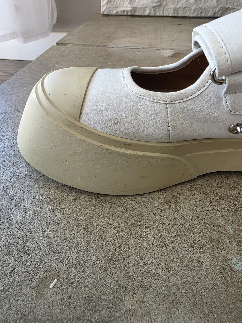Marni White and Cream Platform Mary-Jane Sneakers - Picture 8 of 9
